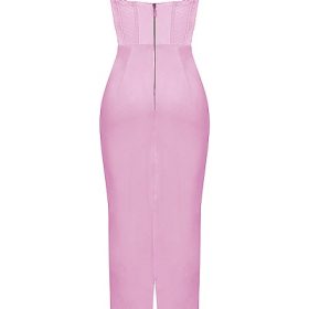 Charmaine Pink Corset Maxi Dress - Image 4