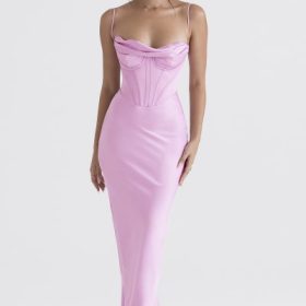 Charmaine Pink Corset Maxi Dress - Image 5