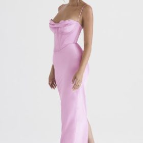 Charmaine Pink Corset Maxi Dress - Image 9