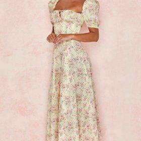 Tallulah Lemon Floral Puff Sleeve Midi Sundress - Image 10