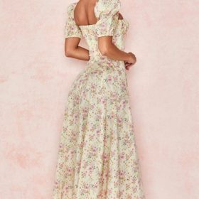 Tallulah Lemon Floral Puff Sleeve Midi Sundress - Image 11