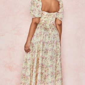 Tallulah Lemon Floral Puff Sleeve Midi Sundress - Image 14