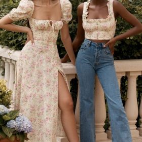 Tallulah Lemon Floral Puff Sleeve Midi Sundress - Image 17
