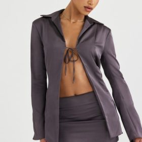 Catalina Shadow Satin A-Line Mini Skirt - Image 10