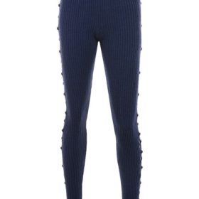 Belong Navy Ribbed Knit Trousers - Image 2