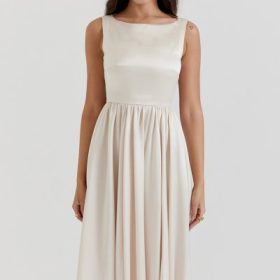 Shayla Vintage Cream Midi Dress - Image 5