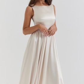 Shayla Vintage Cream Midi Dress - Image 10