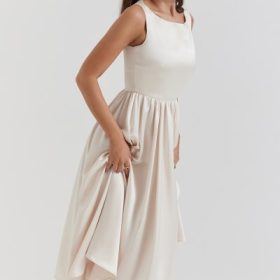 Shayla Vintage Cream Midi Dress - Image 11