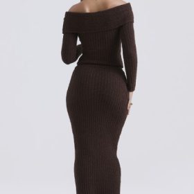 Sloane Chocolate Soft Cotton Boucle Maxi Skirt - Image 10