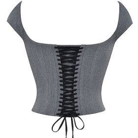 Rowena Grey Lace Back Corset - Image 4