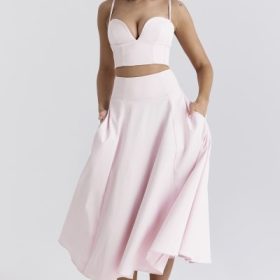Rita Ballerina Pink A-Line Midi Skirt - Image 8