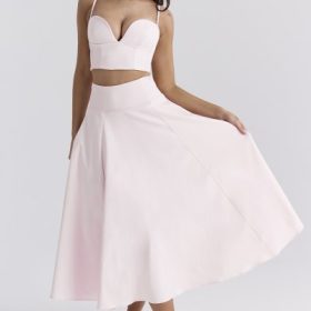Rita Ballerina Pink A-Line Midi Skirt - Image 9