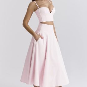 Rita Ballerina Pink A-Line Midi Skirt - Image 11