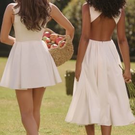 Cindy White Twill Midi Sundress