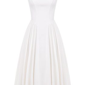 Cindy White Twill Midi Sundress - Image 2