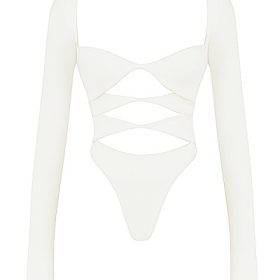 Danica White Cutout Bodysuit - Image 2
