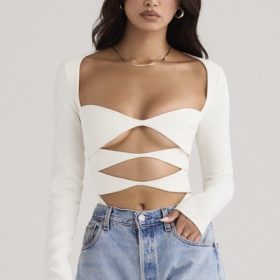 Danica White Cutout Bodysuit - Image 5