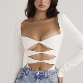 Danica White Cutout Bodysuit - Image 8