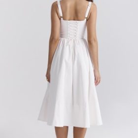 Kelly White Corset Midi Sundress - Image 12