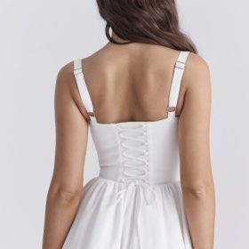 Kelly White Corset Midi Sundress - Image 13