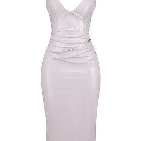 Madeleine Violet Ice Vinyl Midi Dress - Image 2