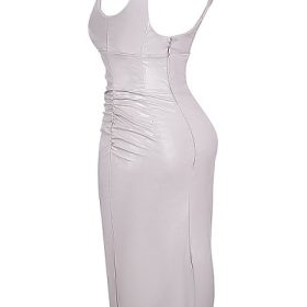 Madeleine Violet Ice Vinyl Midi Dress - Image 3