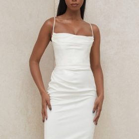 Anja Ivory Satin Corset Dress - Image 5