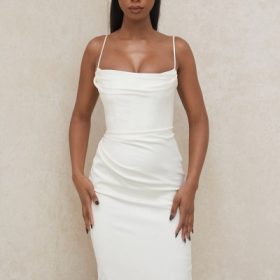 Anja Ivory Satin Corset Dress - Image 7