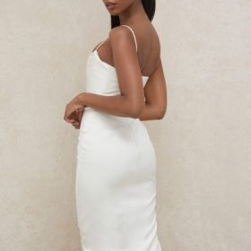 Anja Ivory Satin Corset Dress - Image 13