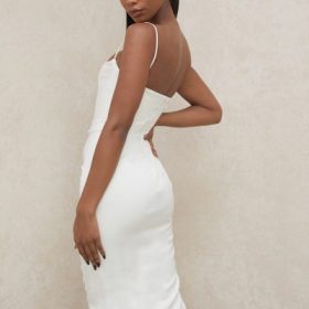 Anja Ivory Satin Corset Dress - Image 14