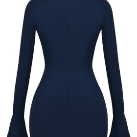 Mahalia Navy Mini Dress - Image 4