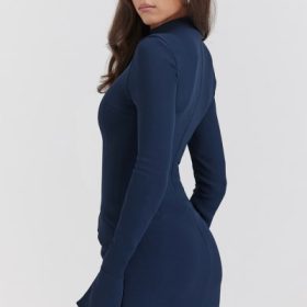 Mahalia Navy Mini Dress - Image 10