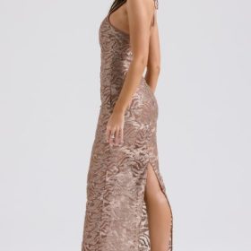 Giada Rose Gold Embroidered Sequinned Gown - Image 10