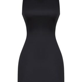 Dainty Black Square Neck A-Line Mini Dress - Image 2