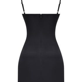 Dainty Black Square Neck A-Line Mini Dress - Image 4