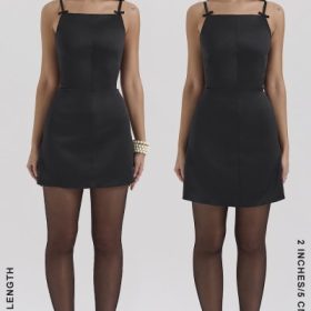 Dainty Black Square Neck A-Line Mini Dress - Image 11