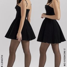 Selina Black Velvet Tulle Mini Dress - Image 12