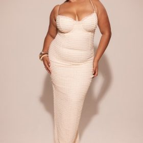 Elinor Cream Tea Frill Lace Midi Dress