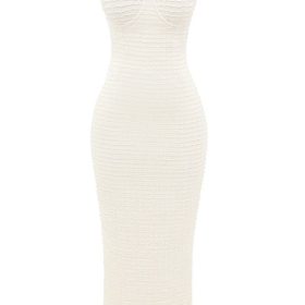 Elinor Cream Tea Frill Lace Midi Dress - Image 2