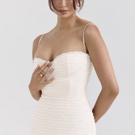 Elinor Cream Tea Frill Lace Midi Dress - Image 7