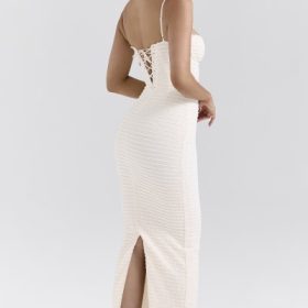 Elinor Cream Tea Frill Lace Midi Dress - Image 9
