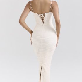Elinor Cream Tea Frill Lace Midi Dress - Image 10