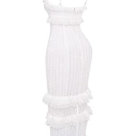 Eve White Broderie Maxi Dress - Image 3