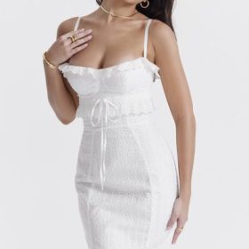 Eve White Broderie Maxi Dress - Image 11
