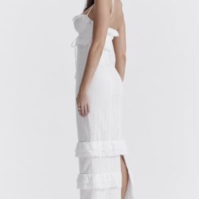 Eve White Broderie Maxi Dress - Image 13