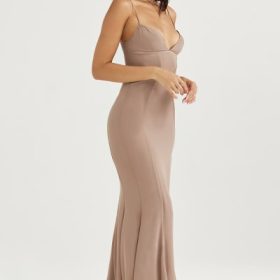 Loren Latte Corset Maxi Dress - Image 9