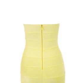 Maliha Buttercup Bandage Halter Mini Dress - Image 4