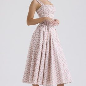 Dorothy White Rosebud Print Cotton Midi Sundress - Image 8