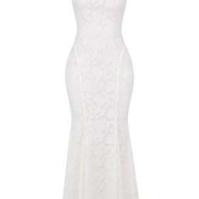 Joan Ivory Lace Up Back Maxi Dress - Image 2