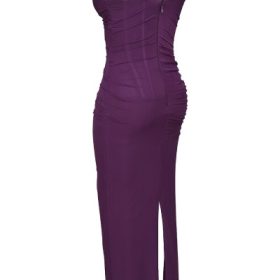 Nalini Grape Mesh Corset Maxi Dress - Image 3